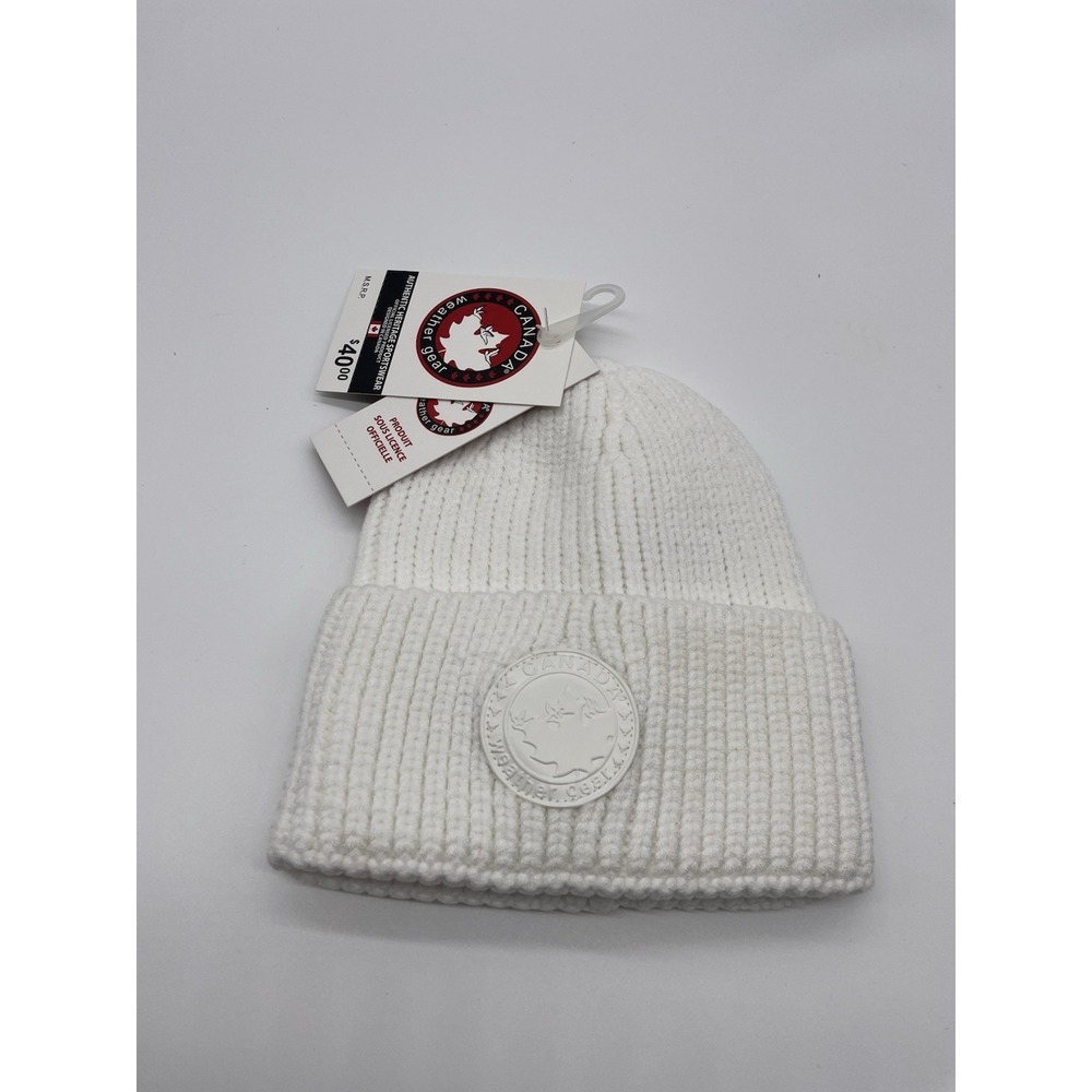Canada Weather Gear Beanie Toque Womens One‎ Size White Knit 100% Acrylic Ski
